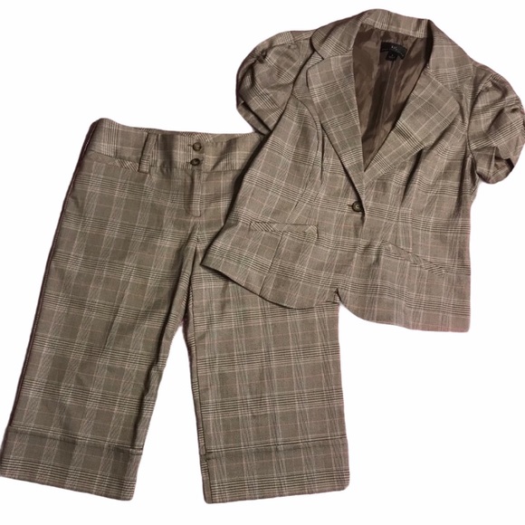 iz Byer California Pants - IZ Byer California Capri Blazer Suit Brown Juniors